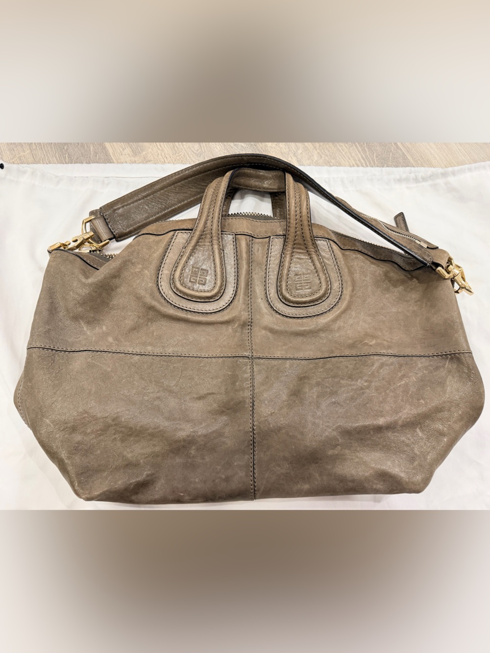 ✨ GIVENCHY Nightingale Large Leather Tote Shoulder Bag, Zip, Double-Face ✨ - Picture 3 of 16